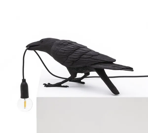 Bird Playing Lámpara de Mesa Negro