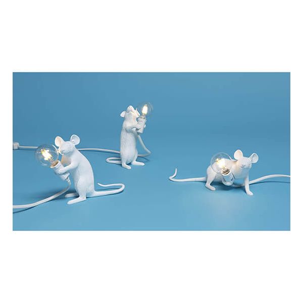 Seletti Mouse Lamp White DE Pie — imagen 2