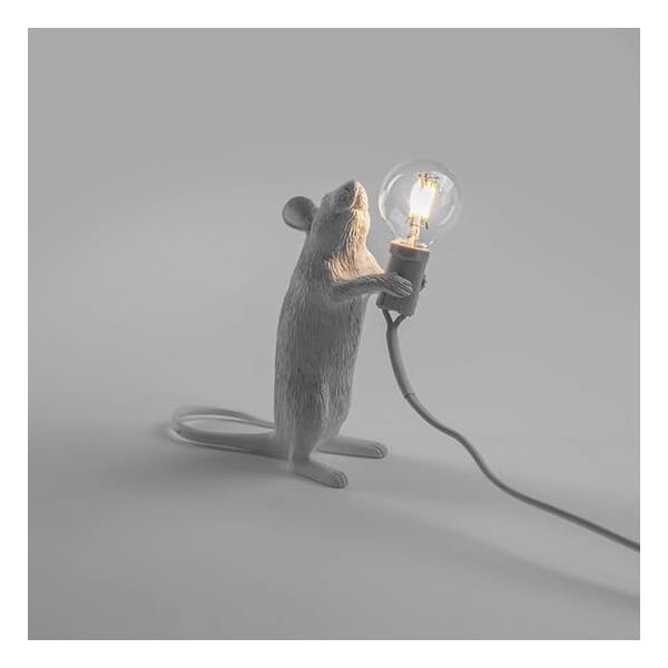 Seletti Mouse Lamp White DE Pie — imagen 3