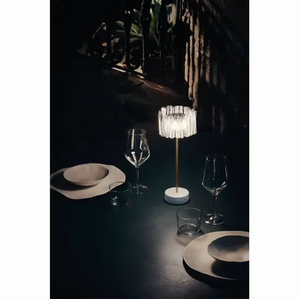 Slamp Accordéon Portátil Transparente/ Blanco – Lámpara — imagen 6