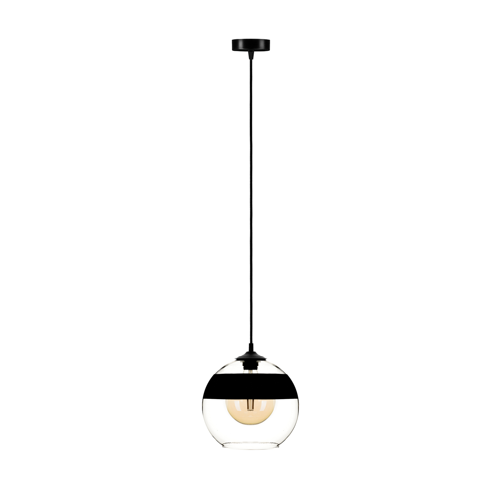 SOLBIKA Monochrome Flash bola transparente/negra – Lámpara colgante — imagen 2