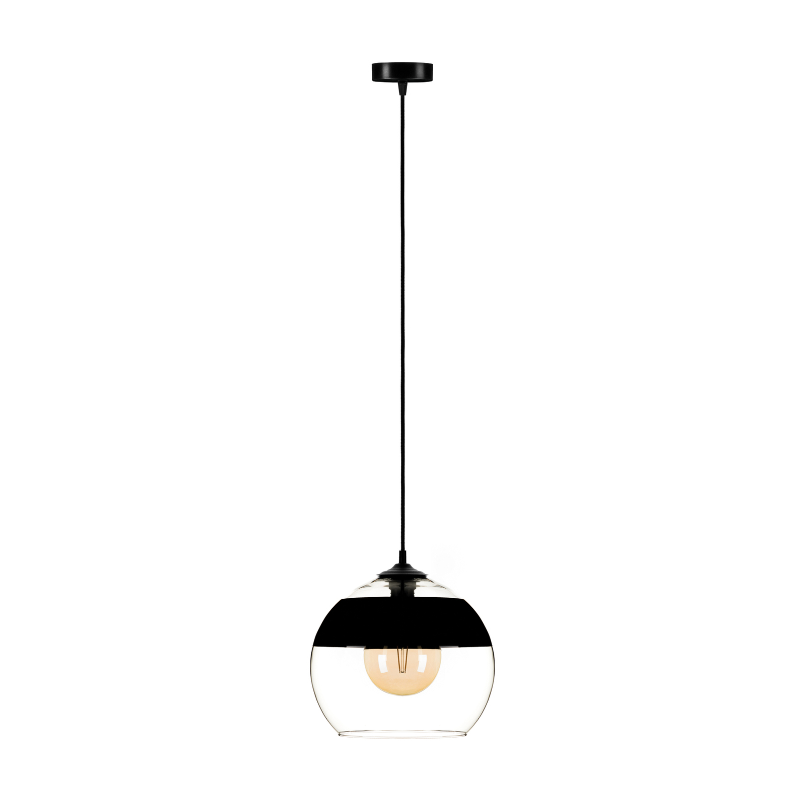 SOLBIKA Monochrome Flash bola transparente/negra – Lámpara colgante