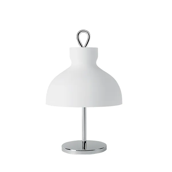 Arenzano Lámpara de Mesa Bajo Blanco Y Cromo