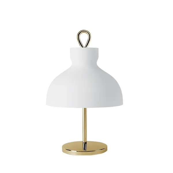 Arenzano Lámpara de Mesa Bajo Blanco Y Latón