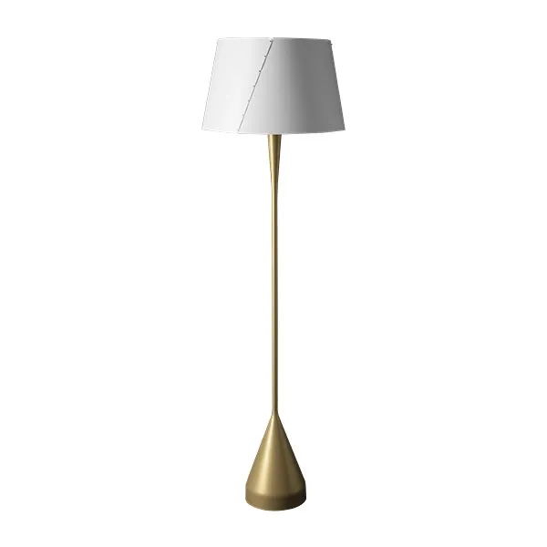 De-Lux A4 Lámpara de Pie de Pie Dorado Y Blanco Mate