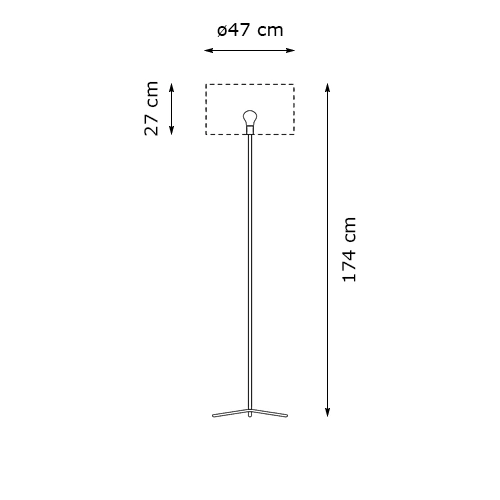 Tecnolumen Baton, chintz blanco – Lámpara de pie — imagen 3