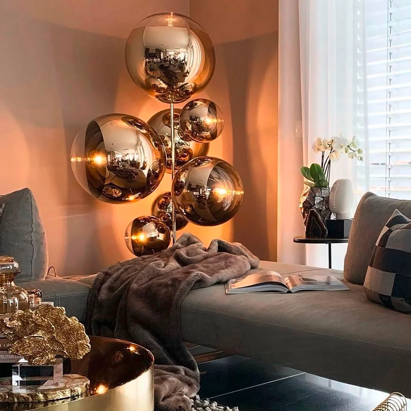 Tom Dixon Mirror, Ball 7 focos – Lámpara de pie led — imagen 7