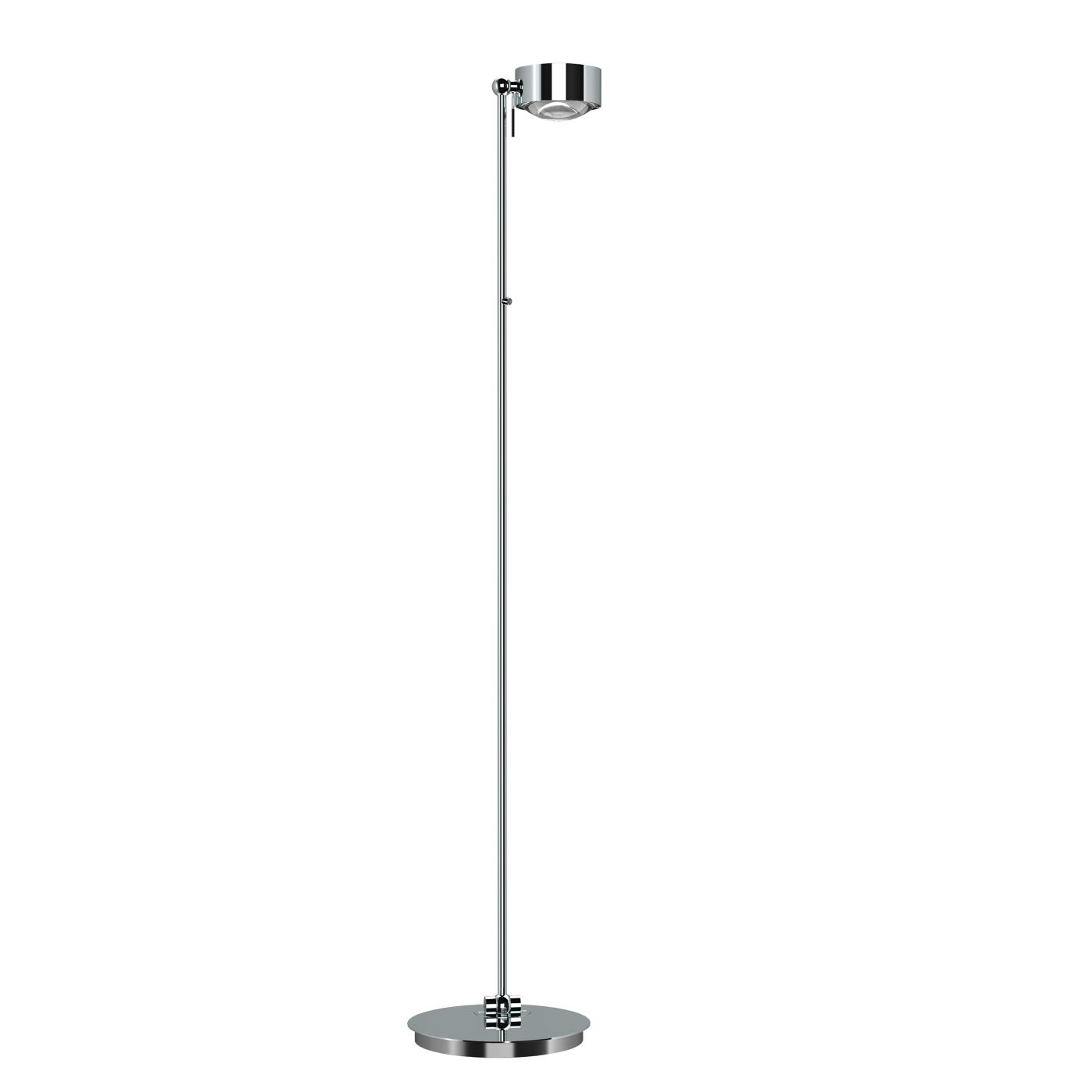 Top Light Puk Maxx Mini Single, lámpara de pie LED cromo - lente transparente/vidrio mate