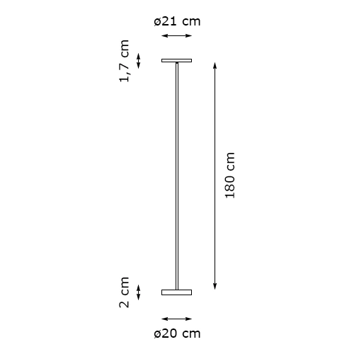 Top Light Sun, downlight antracita/cromo brillo - ø21 cm - 180 cm – Lámpara de pie led — imagen 5