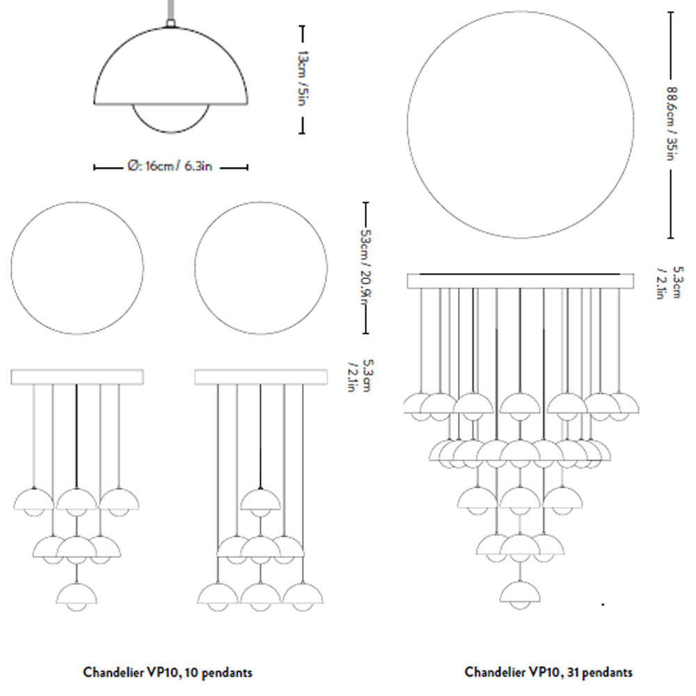 &Tradition Flowerpot Chandelier – Lámpara suspensión — imagen 7