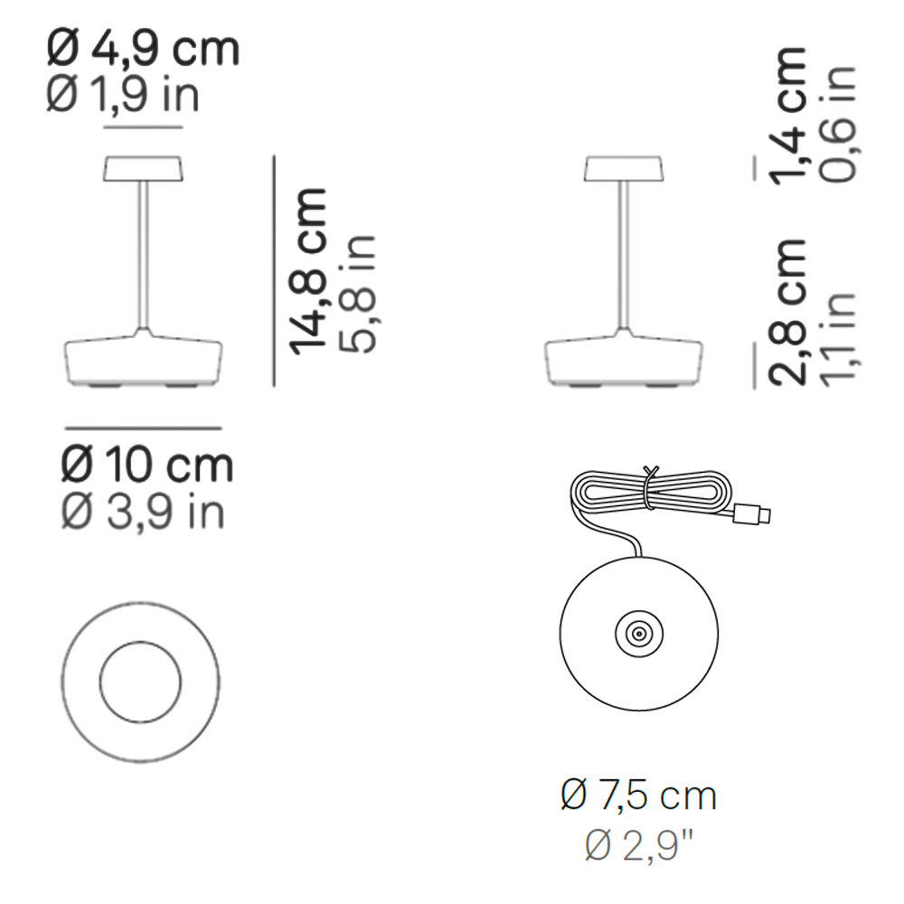 Zafferano Swap Mini outdoor – Lámpara sobremesa — imagen 7